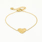 Armband met platgeslagen hart goudkleurig