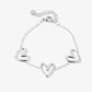 Armband grote hartjes zilverkleurig