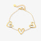Armband grote hartjes goudkleurig