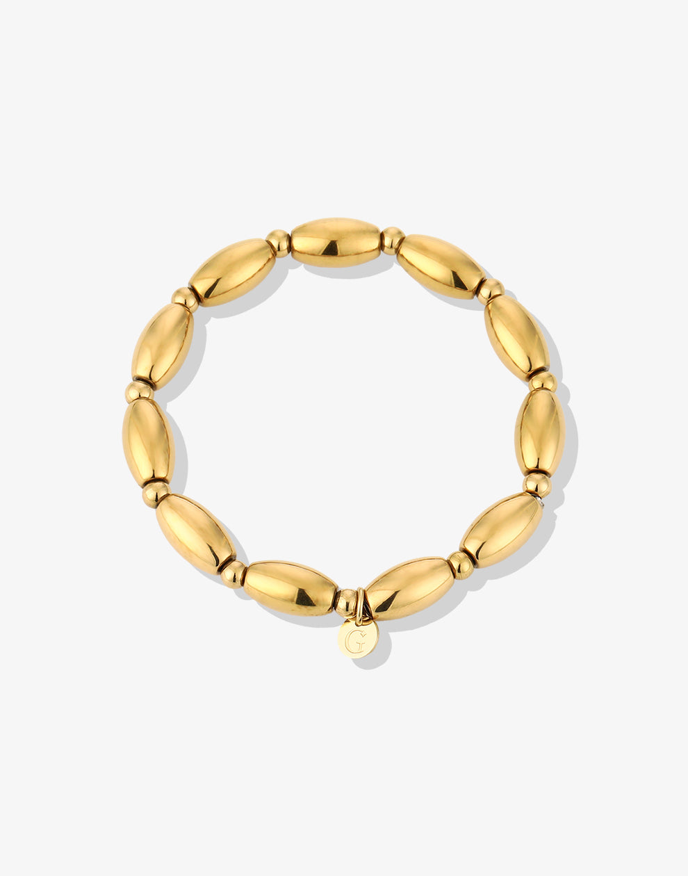 Stretch armband ovale kralen