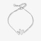 Armband verbonden speelse hartjes zilverkleurig