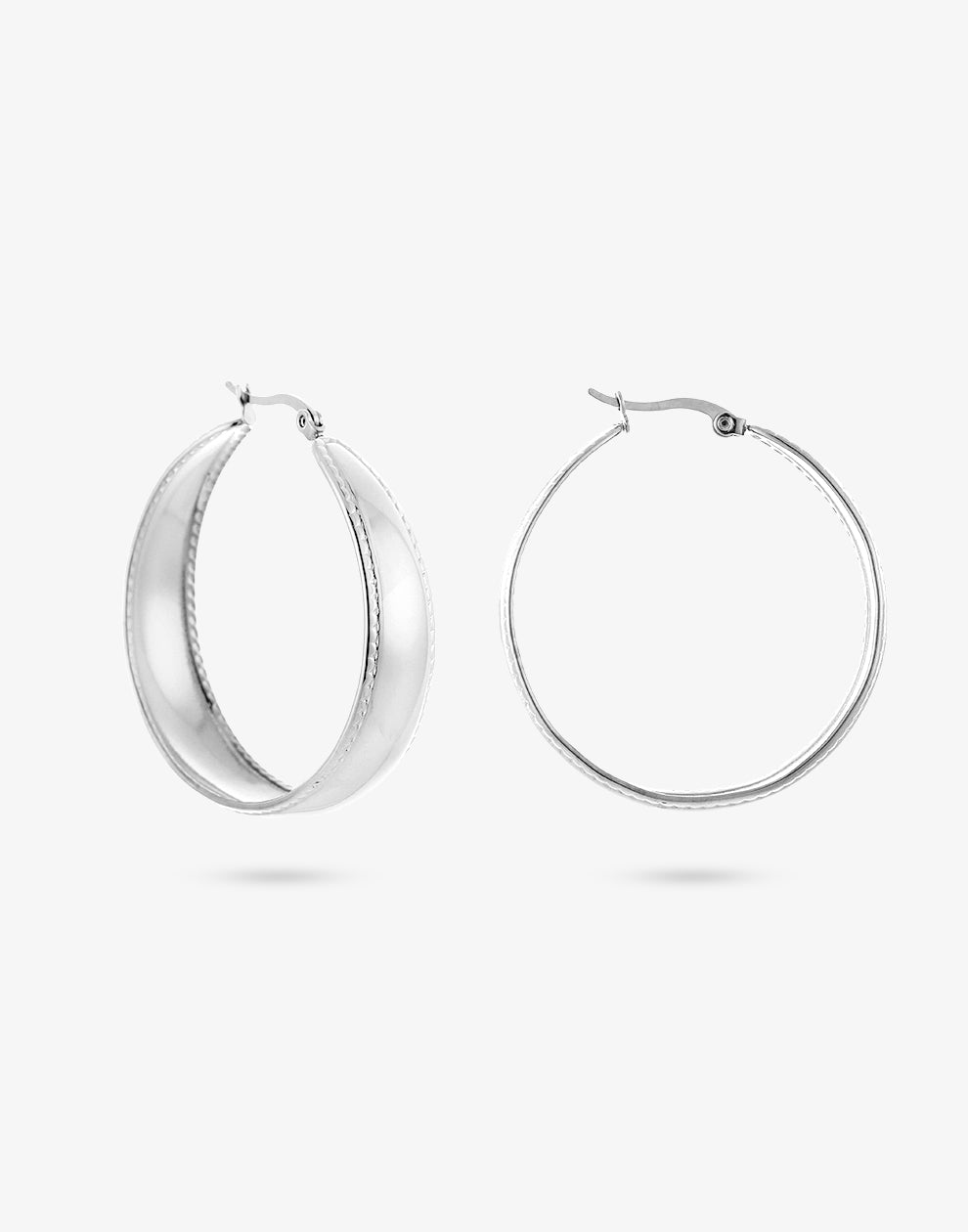 Thick hoop vintage zilverkleurig