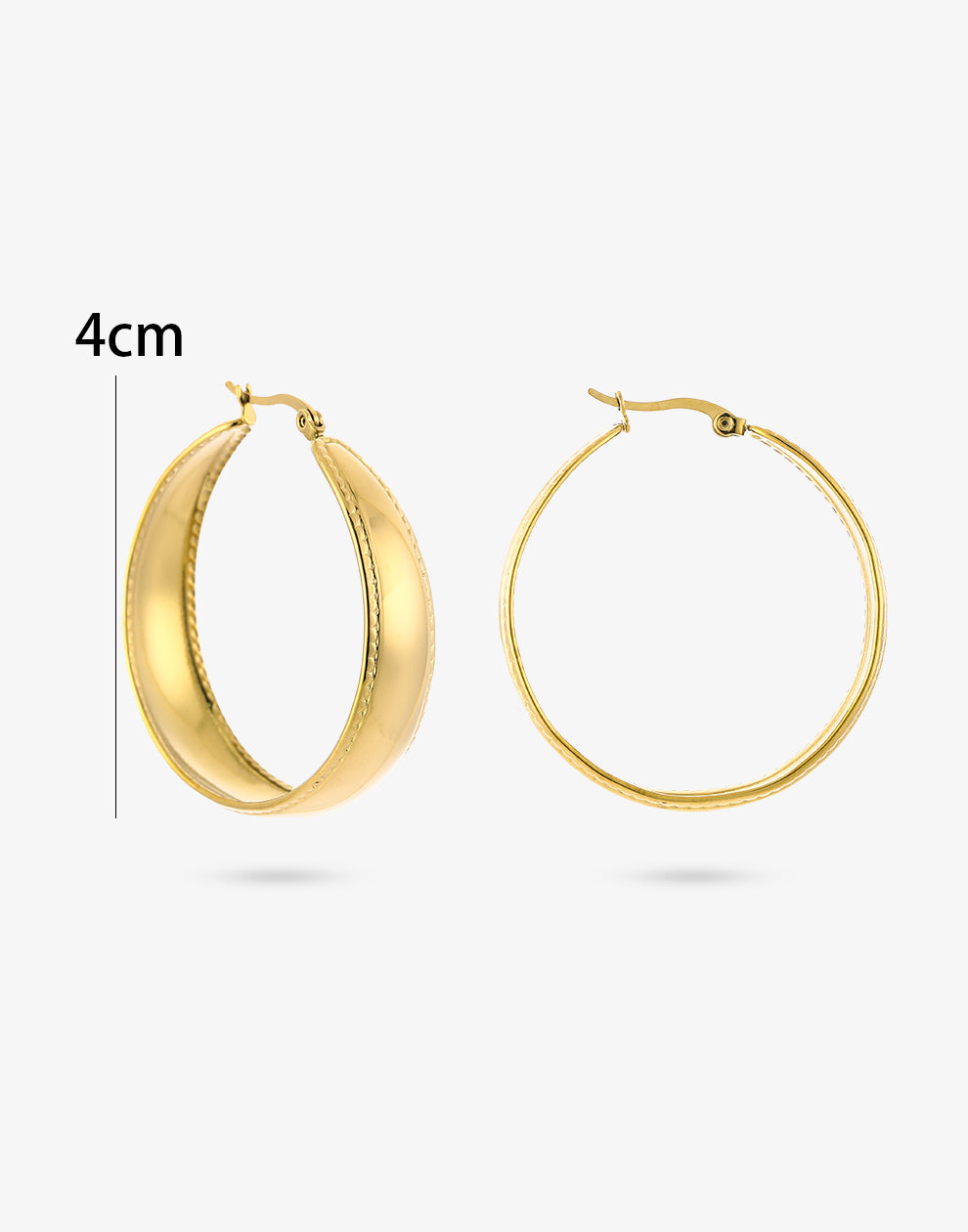 Thick hoop vintage goudkleurig