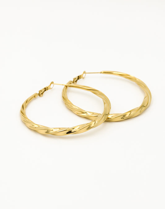 Hoops schroef 60mm goudkleurig