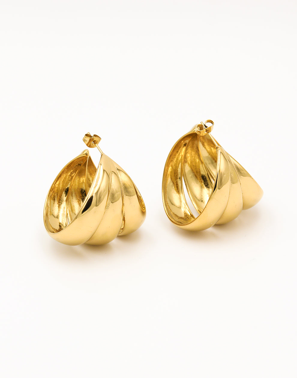 Thick hoops ovaal triple goudkleurig