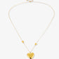 Lange ketting 3 hartjes goudkleurig