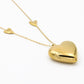 Lange ketting 3 hartjes goudkleurig
