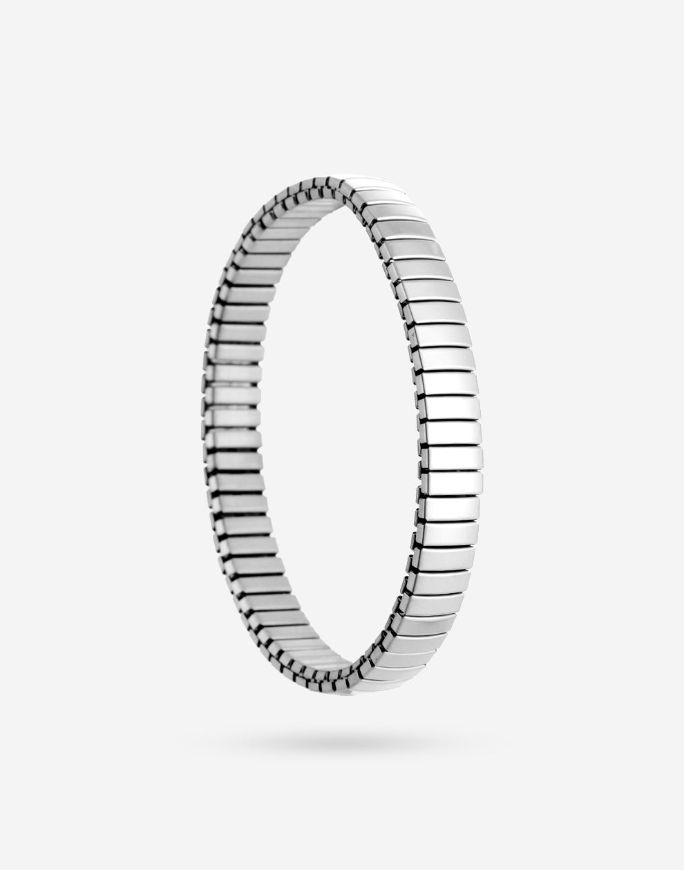 Stretch armband staafjes smal zilverkleurig