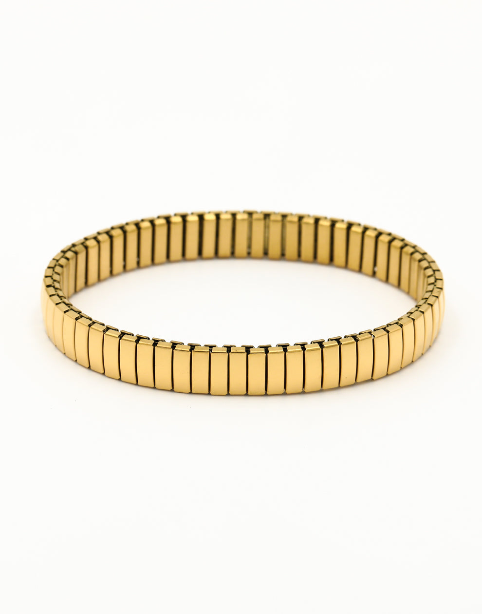 Stretch armband staafjes smal goudkleurig