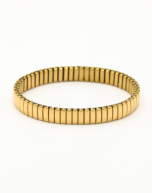 Stretch armband staafjes smal goudkleurig