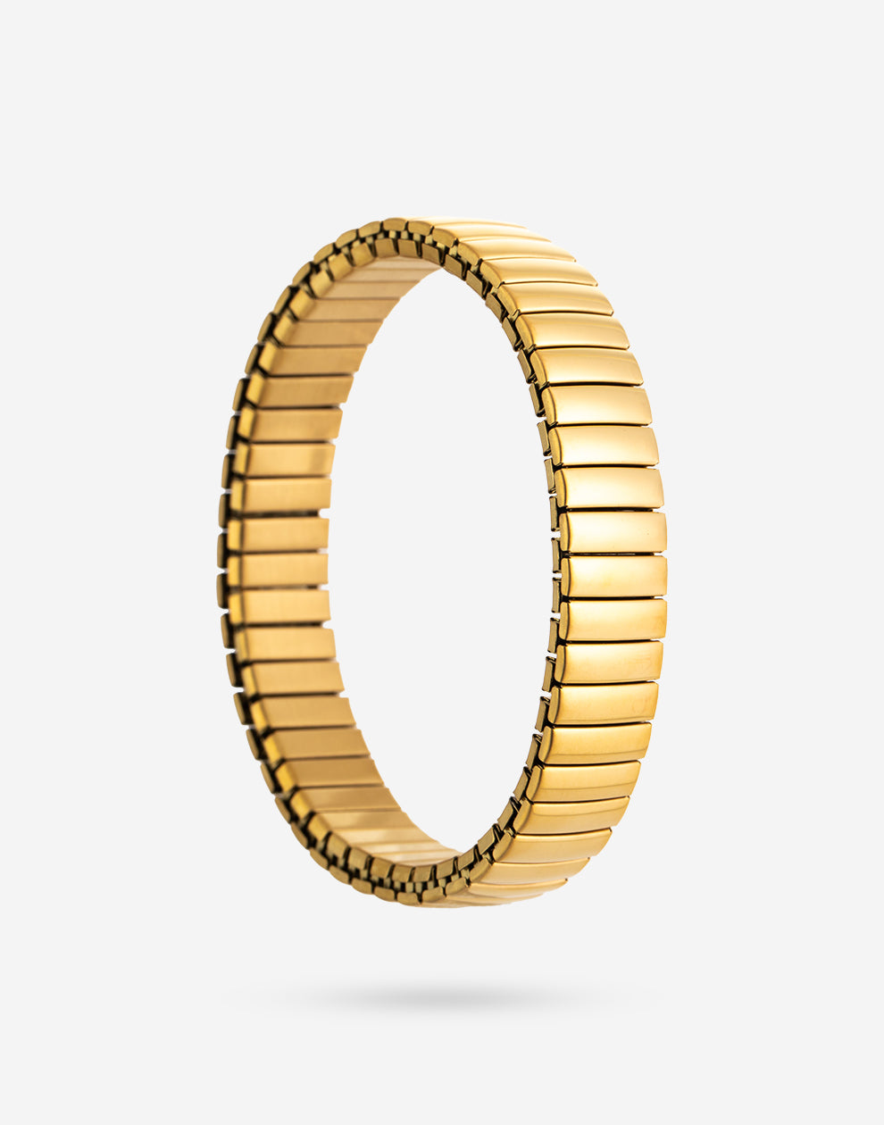 Stretch armband staafjes breed goudkleurig