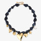 Asymmetrische kralenketting met bedels navy
