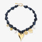Asymmetrische kralenketting flower love navy