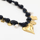 Asymmetrische kralenketting flower love navy