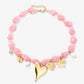 Asymmetrische kralenketting flower love roze