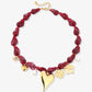 Asymmetrische kralenketting flower love bordeaux