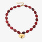 Kralenketting marble met hart rood