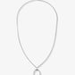 Lange ketting met ovale hanger zilverkleurig