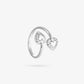 Ring dubbele vintage harten zilverkleurig