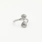 Ring dubbele vintage harten zilverkleurig