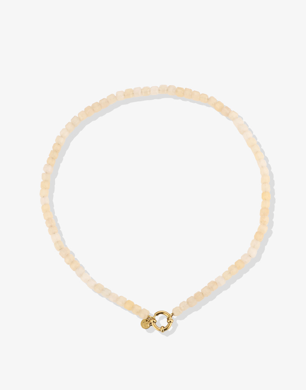 Kralenketting vierkant met slotje beige