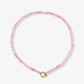 Kralenketting vierkant met slotje roze