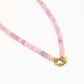 Kralenketting vierkant met slotje roze