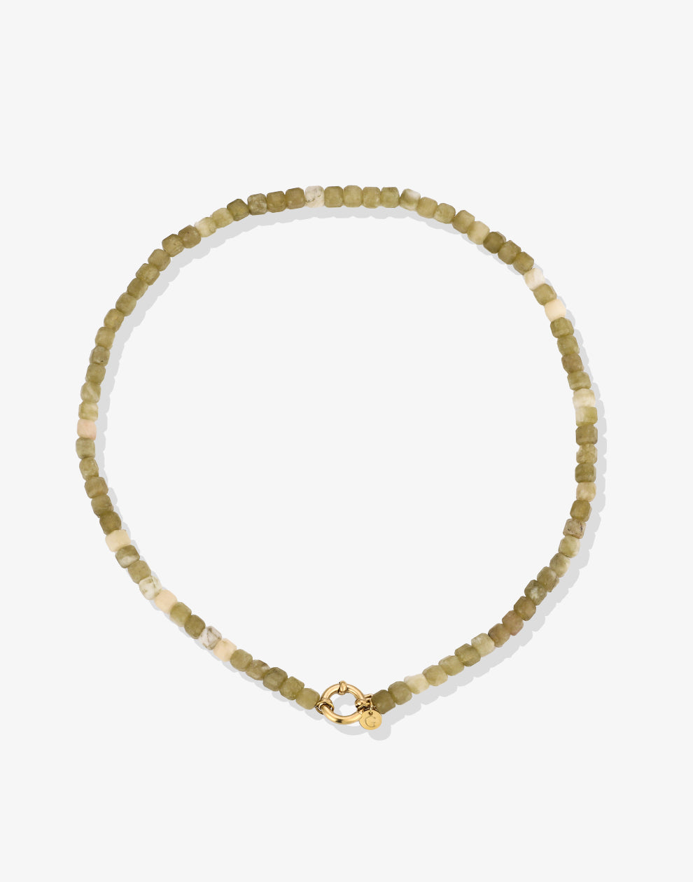 Kralenketting vierkant met slotje groen