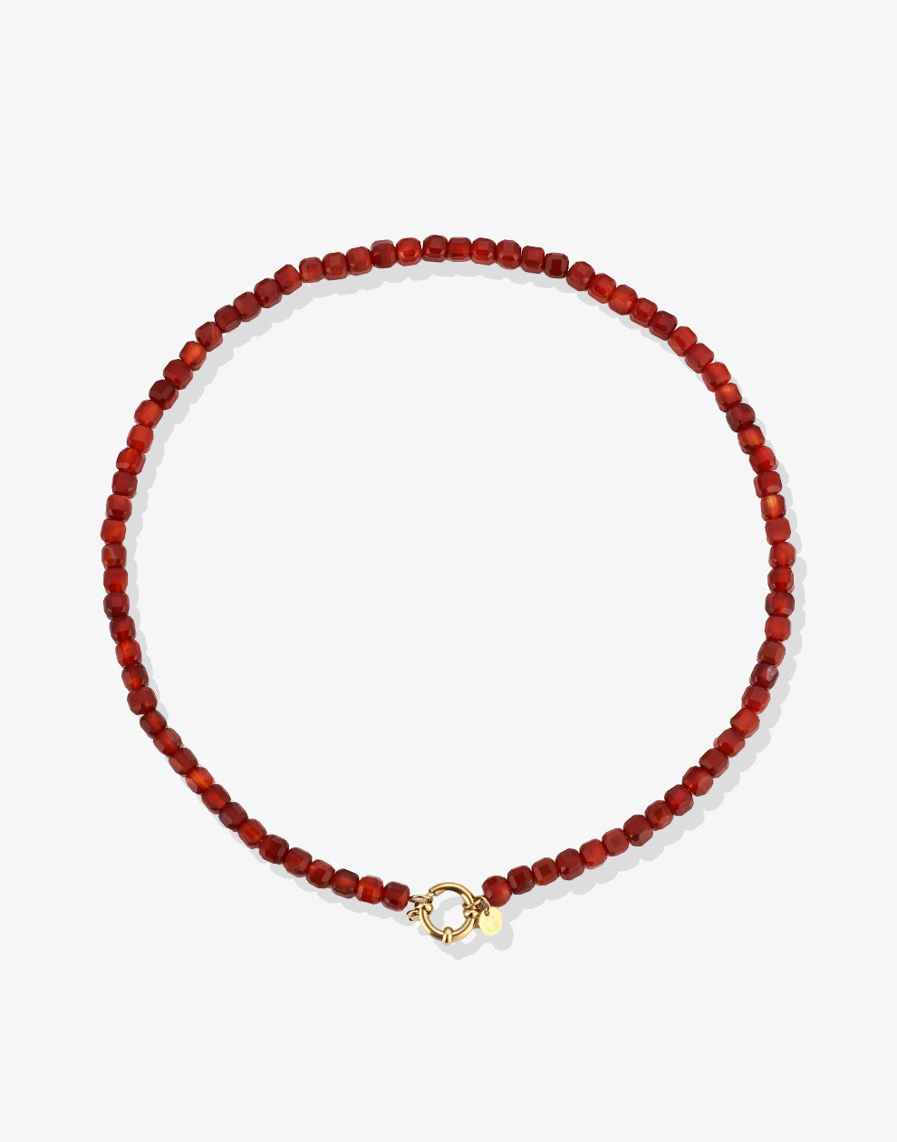Kralenketting vierkant met slotje rood