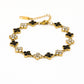 Armband klavers strass black mix