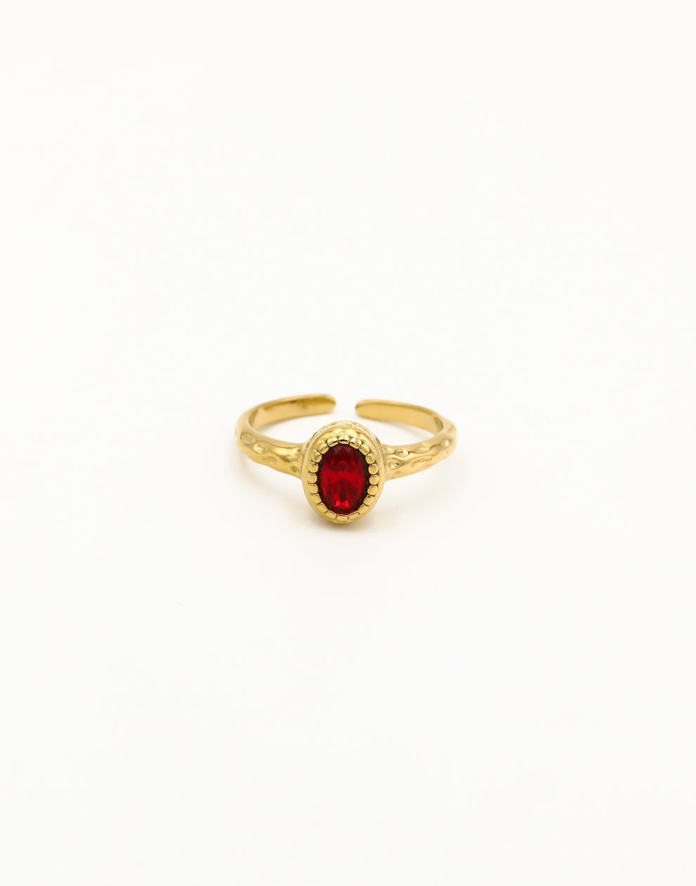 Vintage ring steen rood