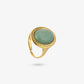 Ring met grote ovale steen lichtgroen
