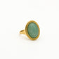 Ring met grote ovale steen lichtgroen