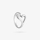 Ring mit verspieltem, offenem Herzmotiv, silberfarben