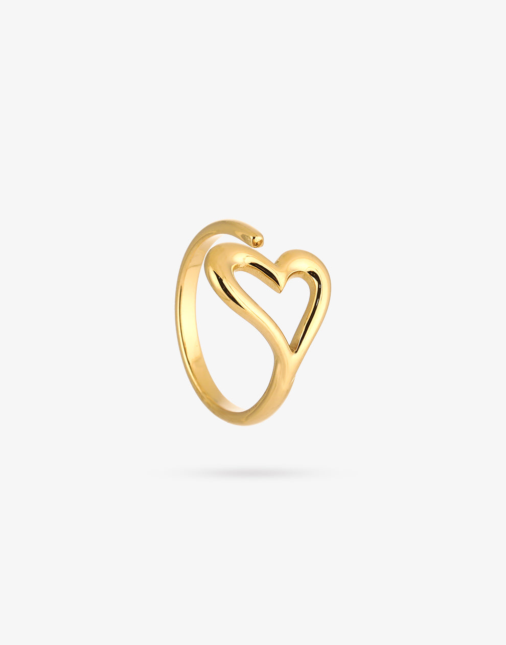 Ring met speels open hart goudkleurig