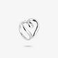 Ring groot hart zilverkleurig