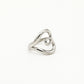 Ring groot hart zilverkleurig