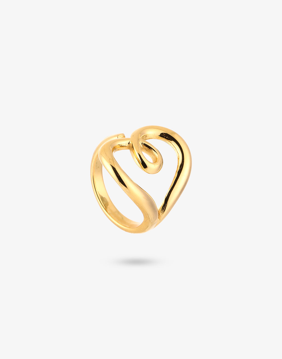 Ring groot hart goudkleurig