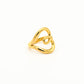 Ring groot hart goudkleurig