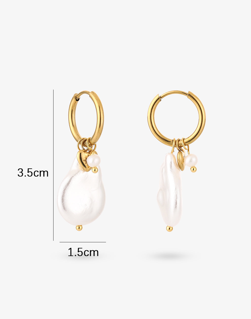 Creolen met parels en hartje