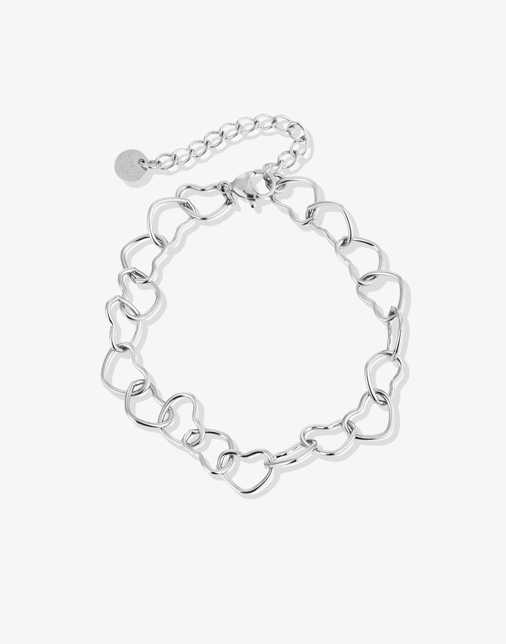 Minimalistische hartjes armband groot zilverkleurig