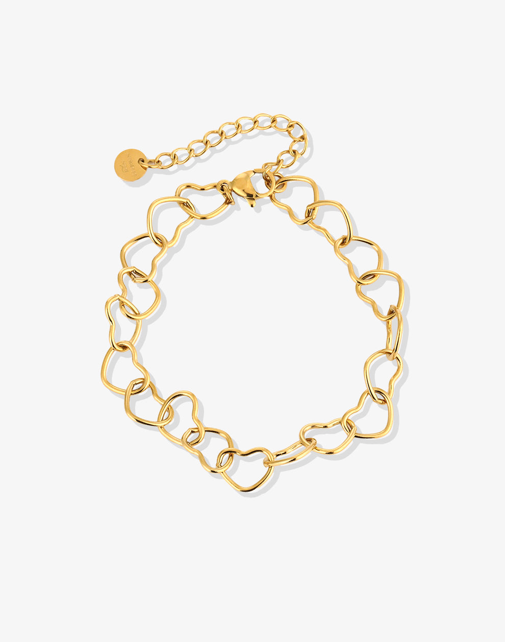 Minimalistische hartjes armband groot goudkleurig