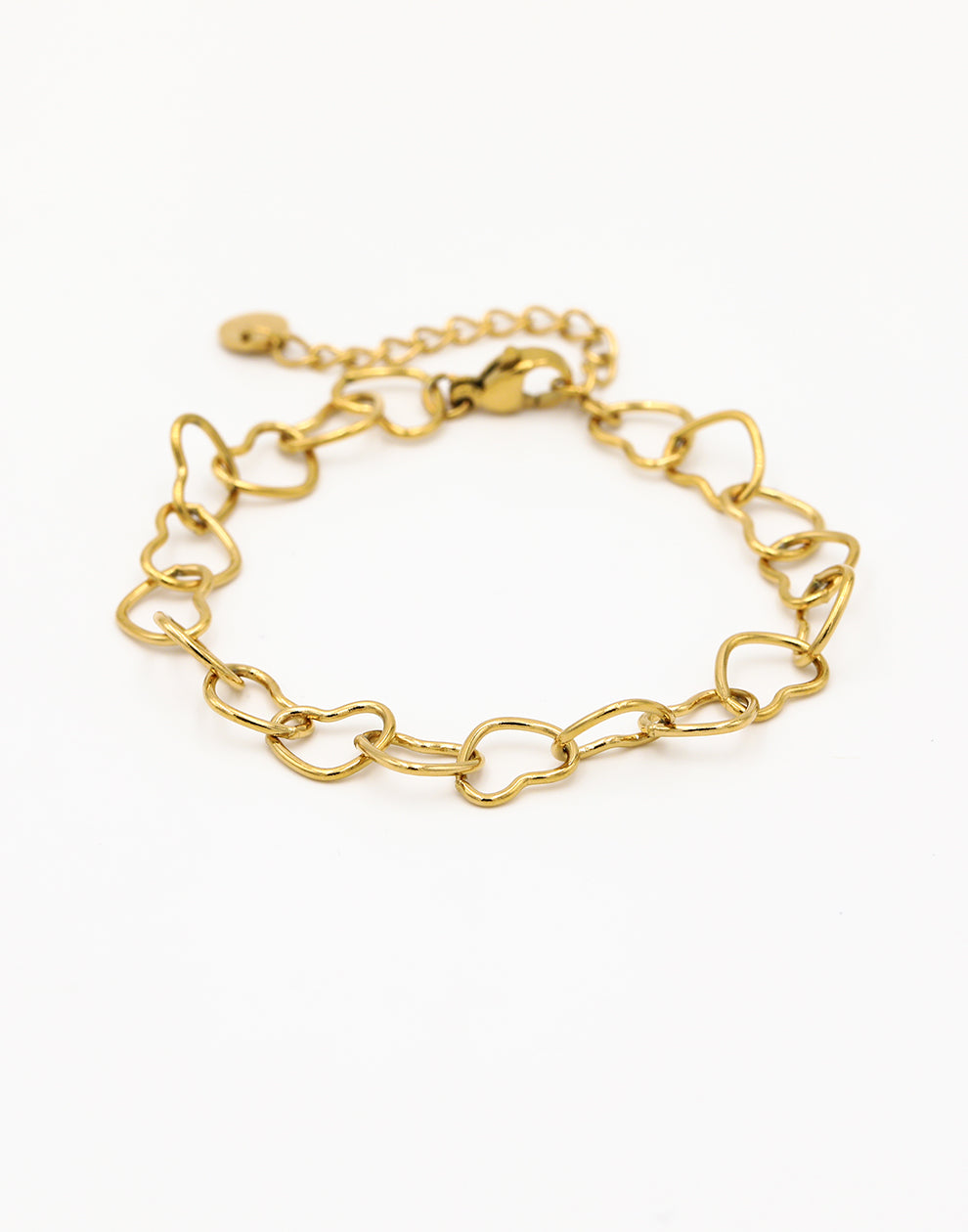 Minimalistische hartjes armband groot goudkleurig