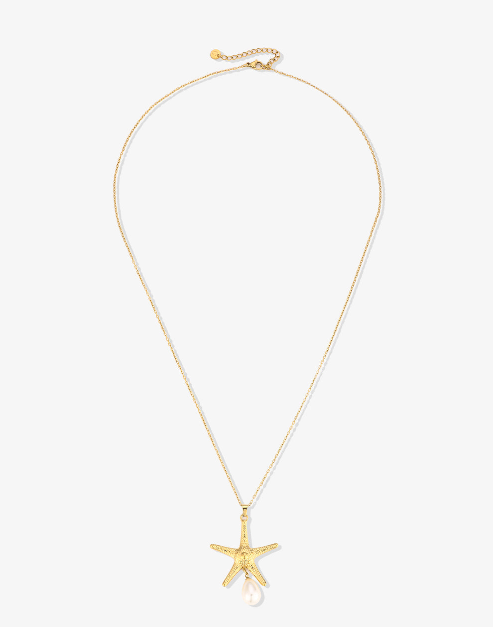 Lange ketting zeester met parel