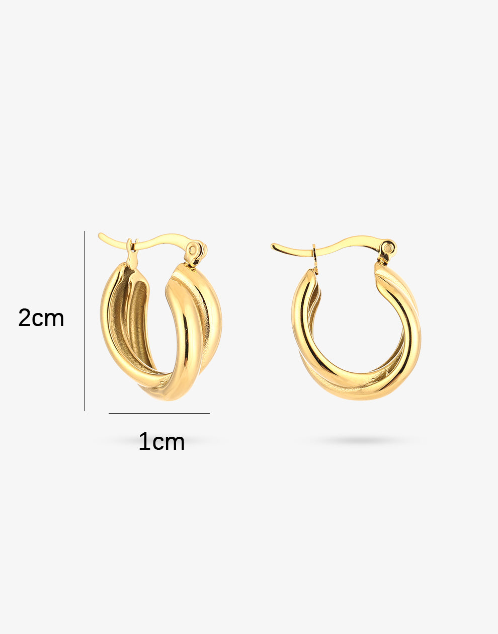 Twisted hoop goudkleurig 20mm