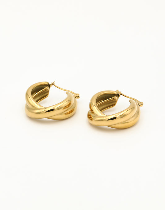 Twisted hoop goudkleurig 30mm