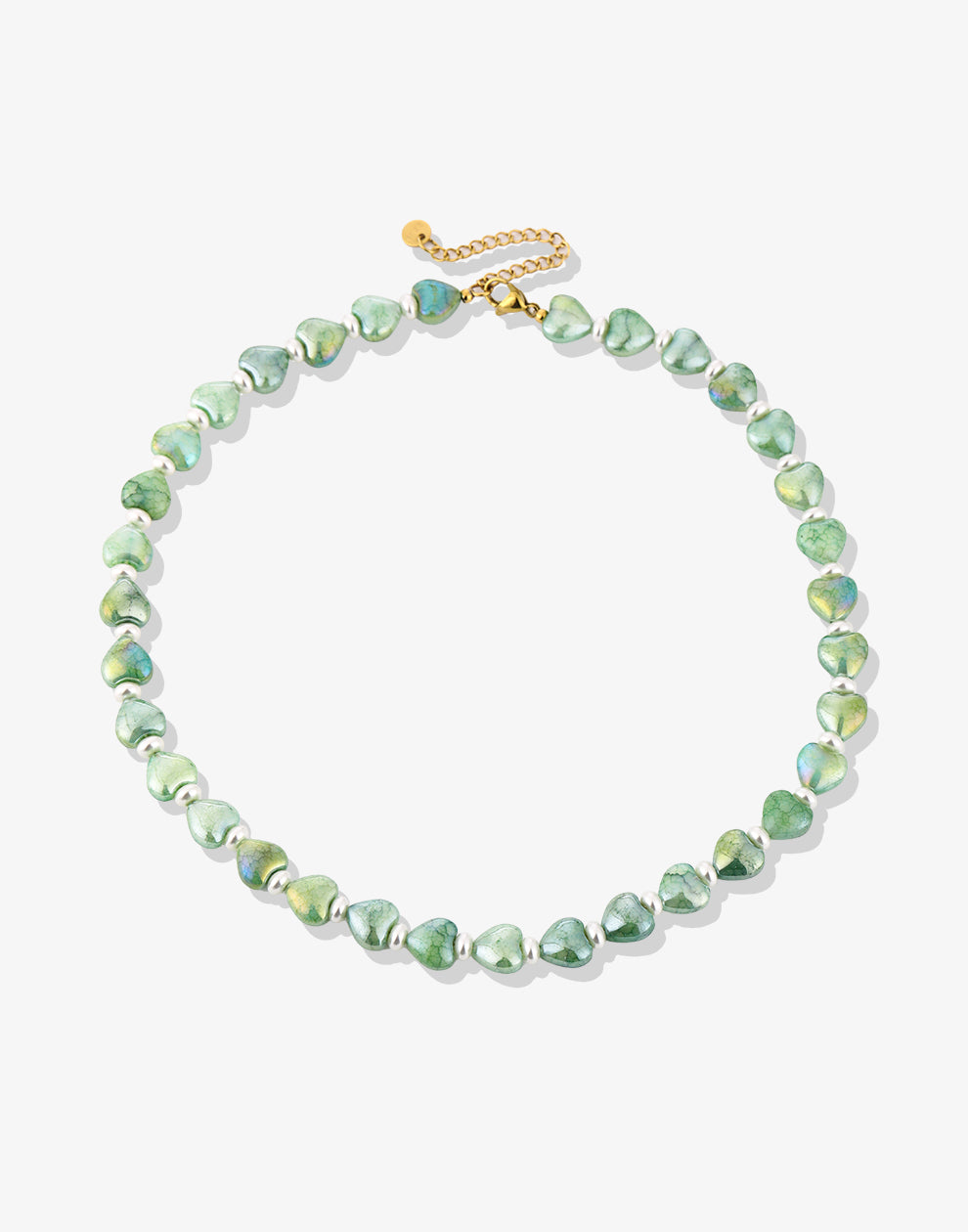 Hartjes kralenketting steen groen