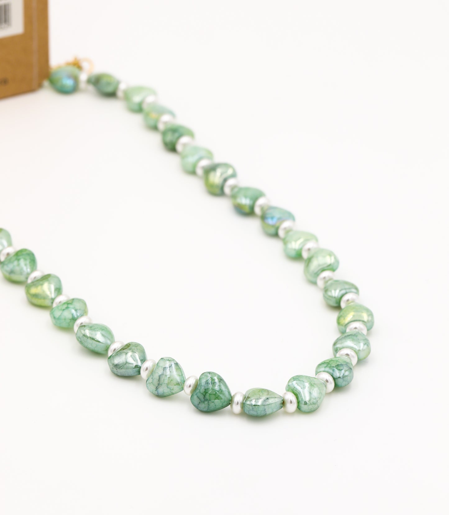 Hartjes kralenketting steen groen