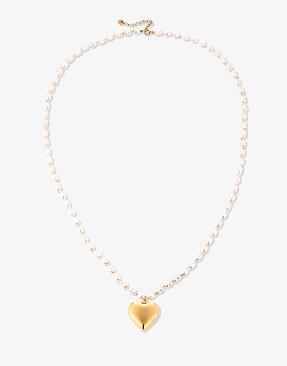 Lange ketting parels met hart