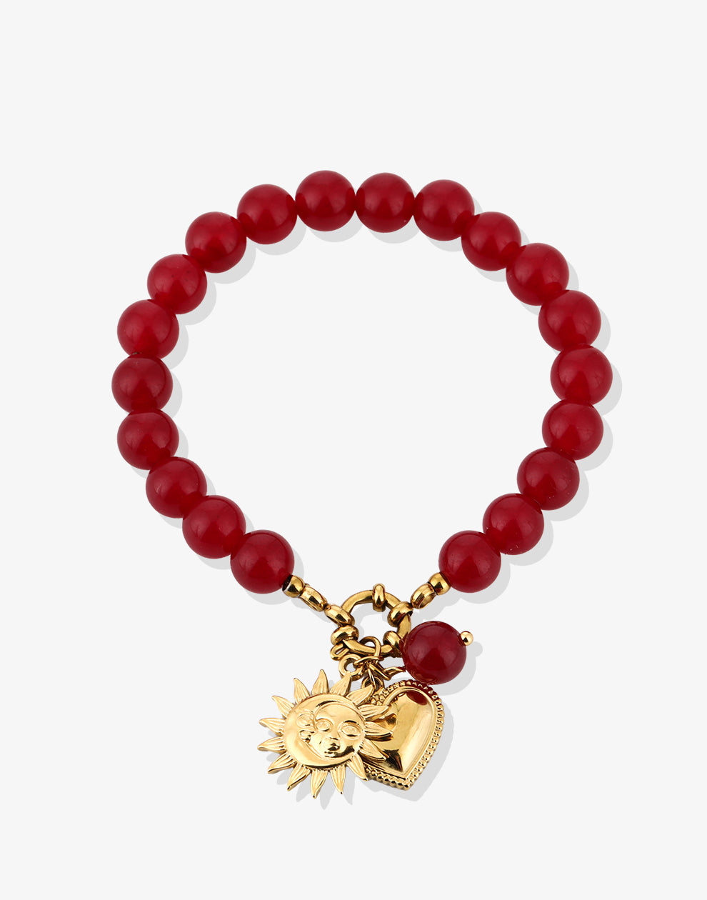 Kralenarmband bedels bordeaux